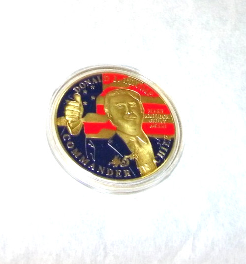 Donald Trump Commander & Cheif Presidential Seal Gold Tone Token MAGA Coin
