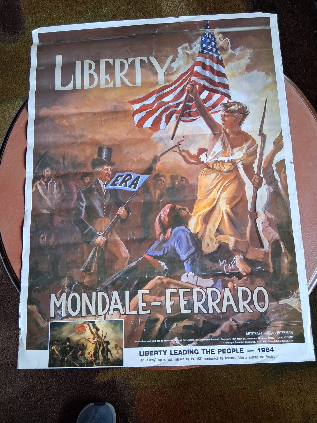 1984 Mondale & Ferraro President Political Campaign POSTER Lady Liberty Graphic