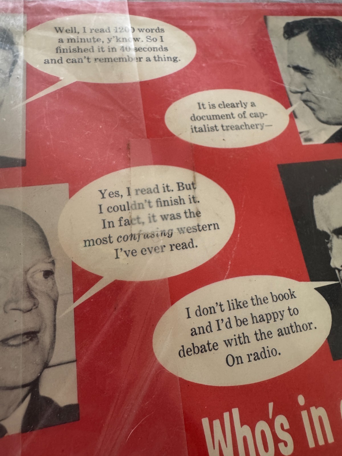 FREE SHIP! Vintage Who’s in Charge Here Gardner 1962 Political Jokes