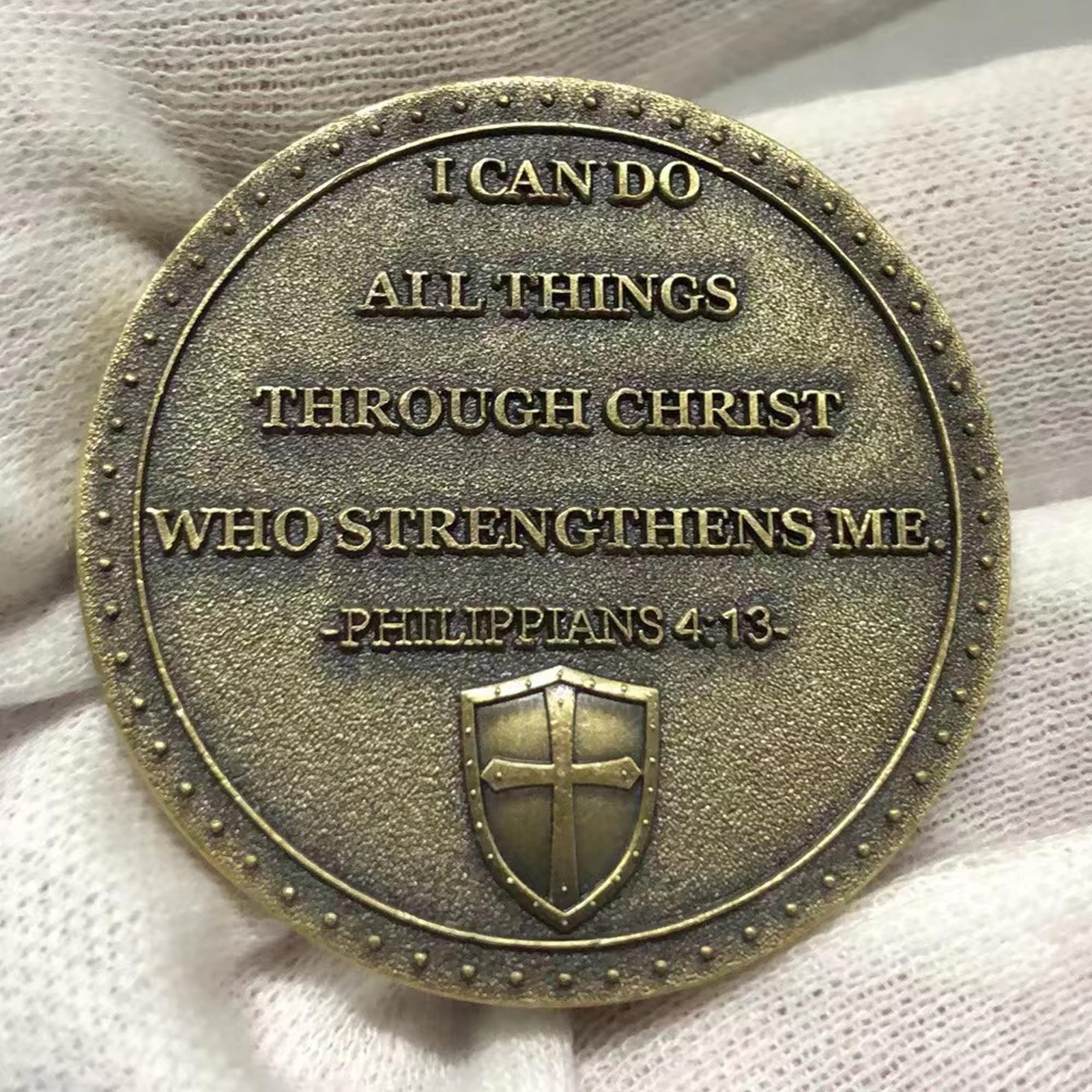 The Task Ahead Christian Challenge Coin Featuring A Fully Armored Warrior and…