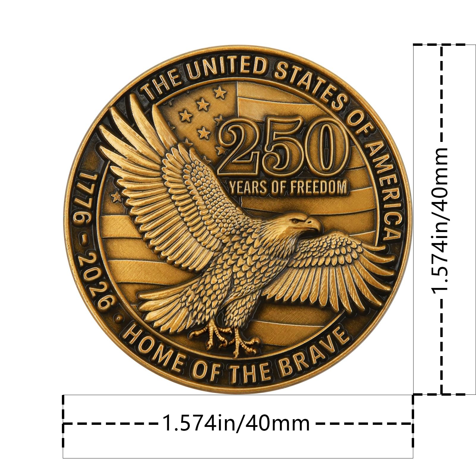 USA 250th Anniversary Commemorative Zinc Alloy Coin – United States of Americ…