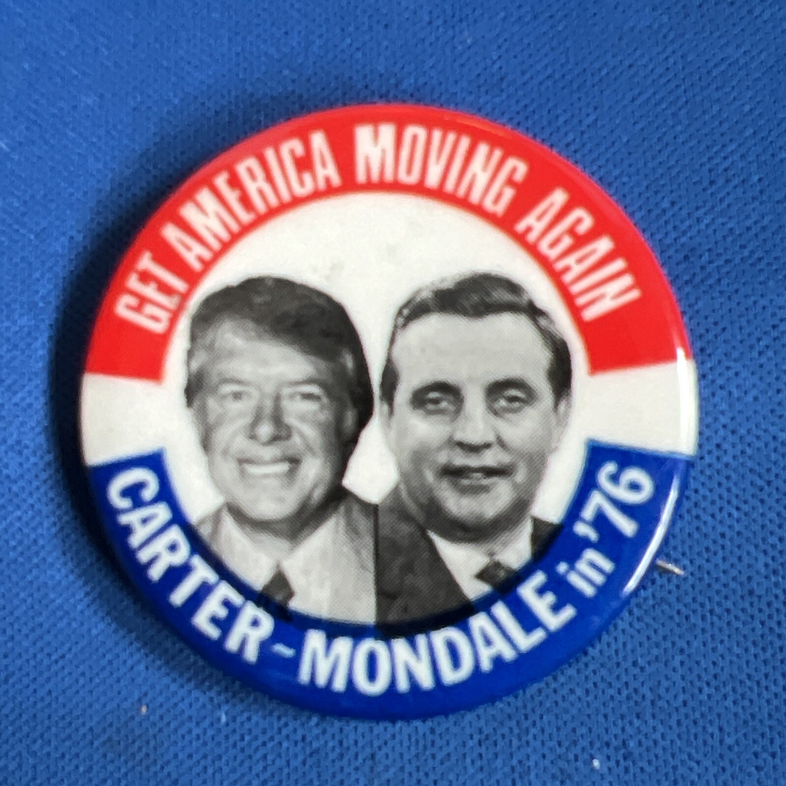 1976 CARTER MONDALE PRESIDENTIAL CAMPAIGN BUTTON POLITICAL PIN PINBACK