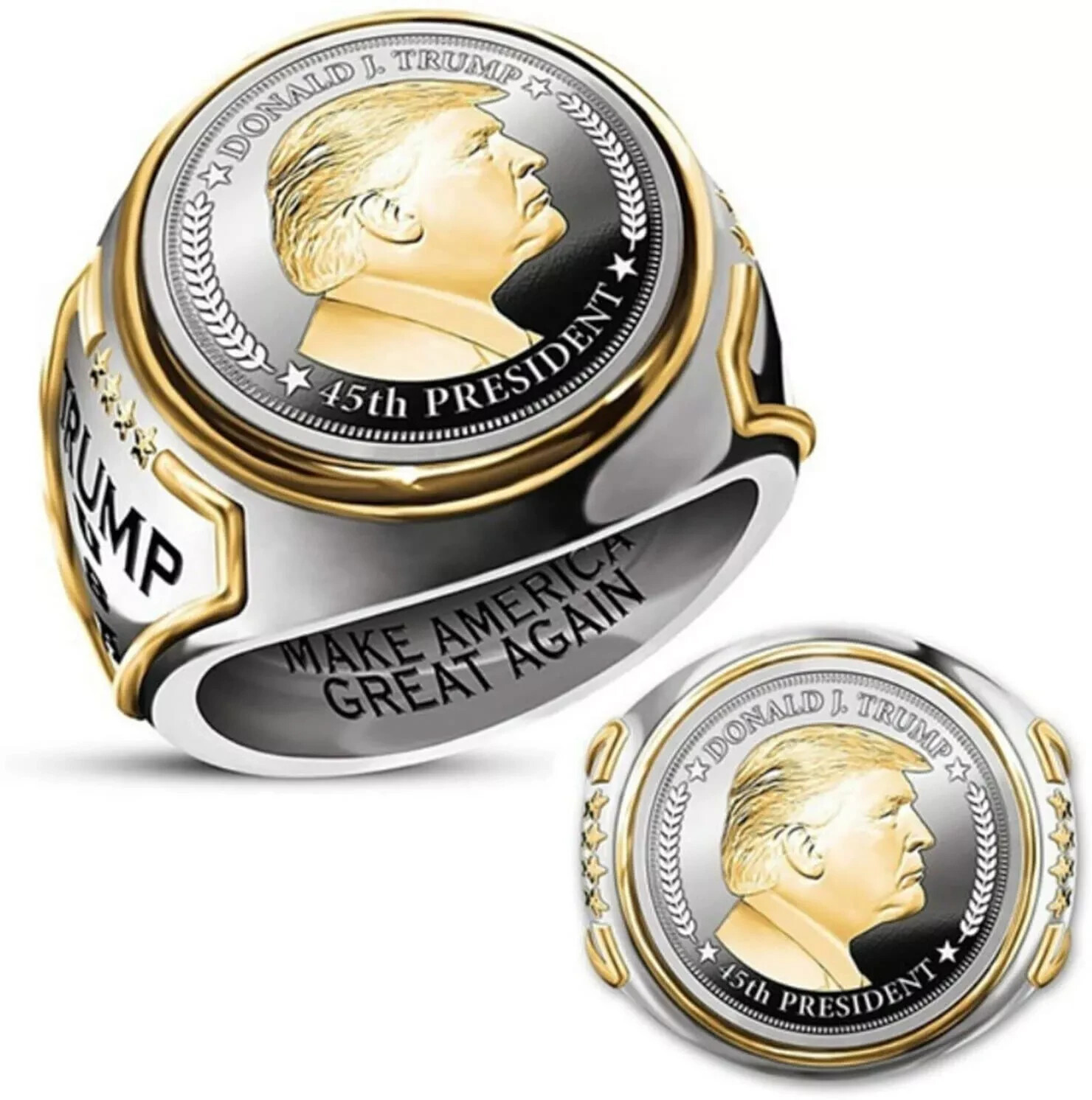 President Donald Trump Ring 2024 Make America Great Again USA MAGA Red Sz 9