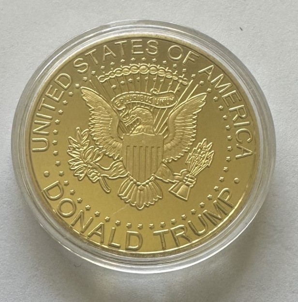 Trump 1 oz gold plated Save America Again commemmorative coin in hard case