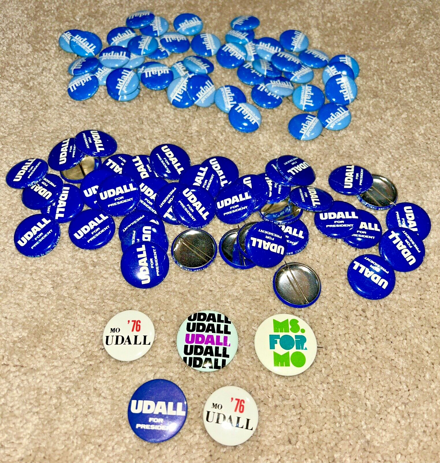 100 – 1976 Vintage MO UDALL For President Campaign Buttons – 6 Varieties