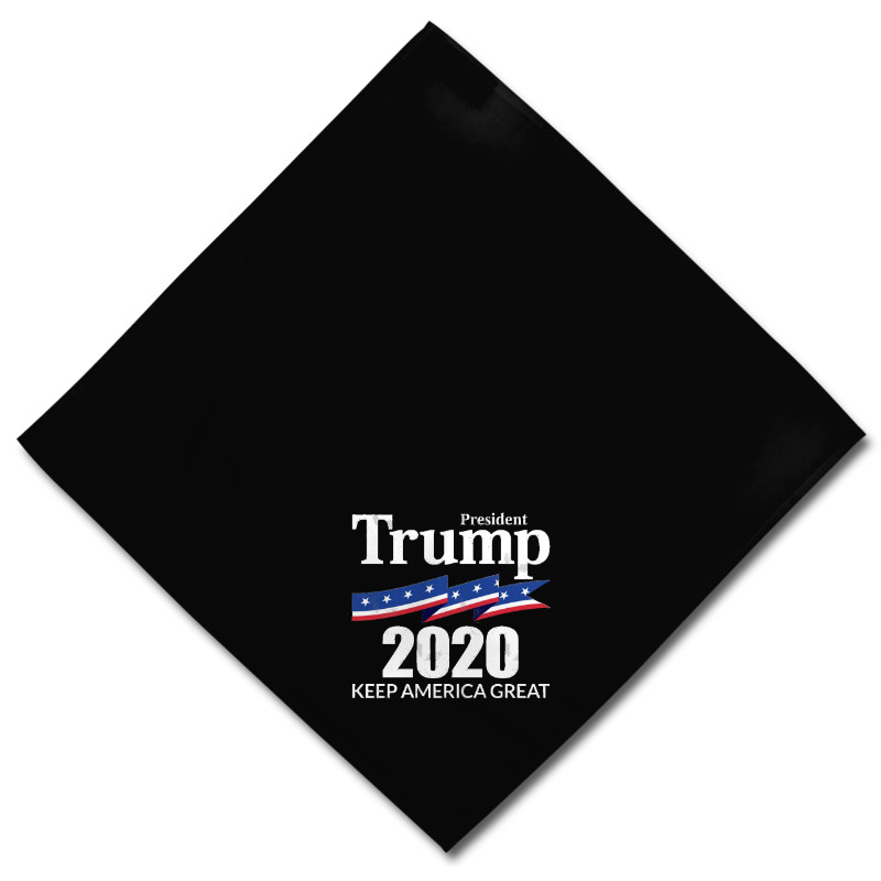 President Trump 2020 -Keep America Great Scarf Square Black Bandana (22” x 22”)