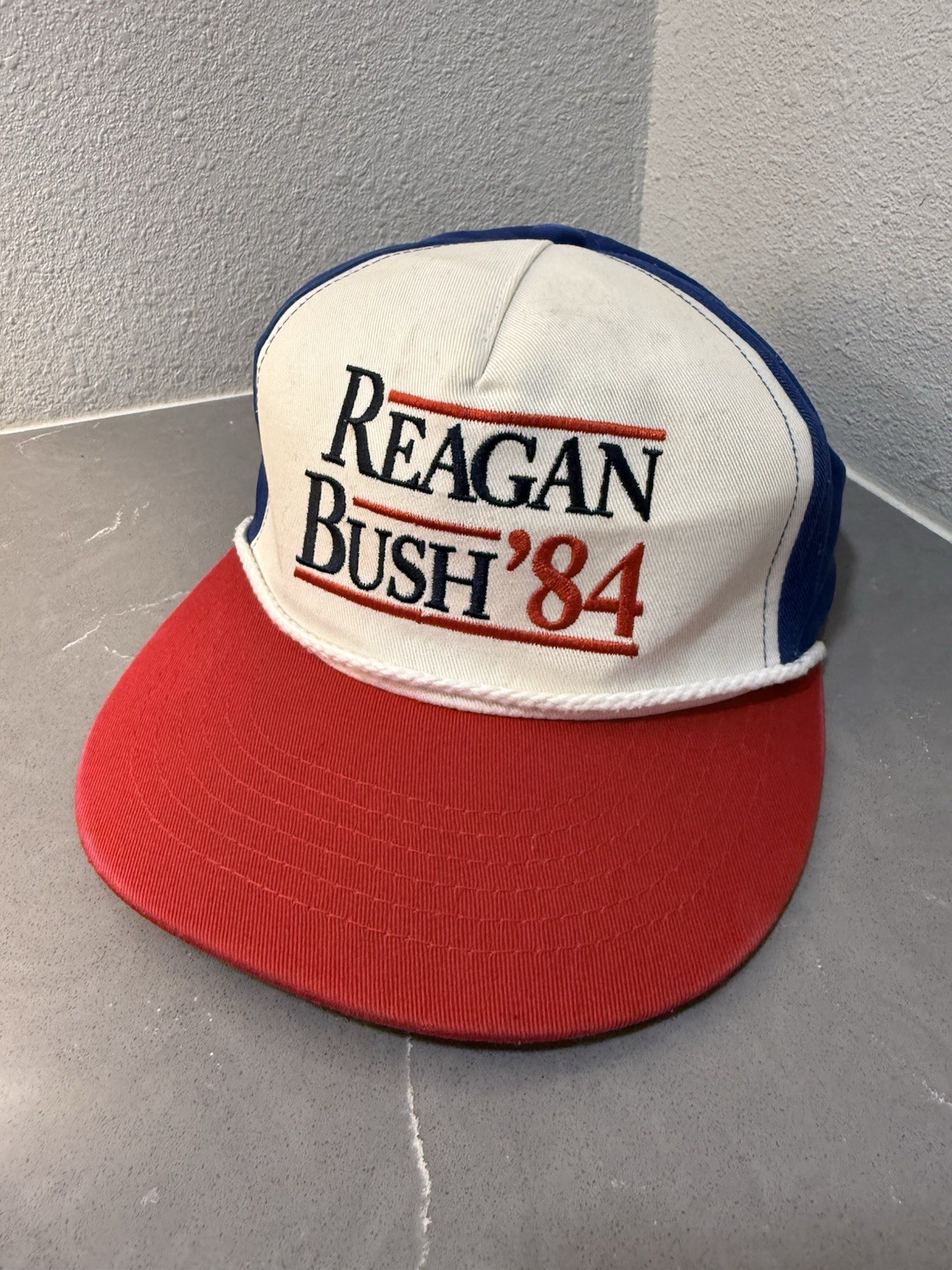 VTG Rowdy Gentleman Reagan Bush ‘84 Baseball Cap Adjustable Retro Hat Political