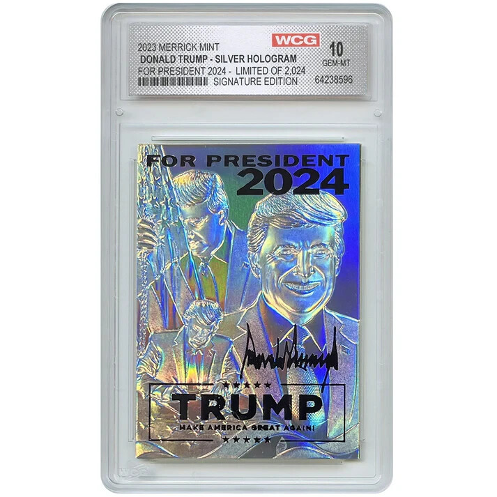 ☆ President Trump Limited Edition Triple Image Silver Hologram Trading Card! ☆