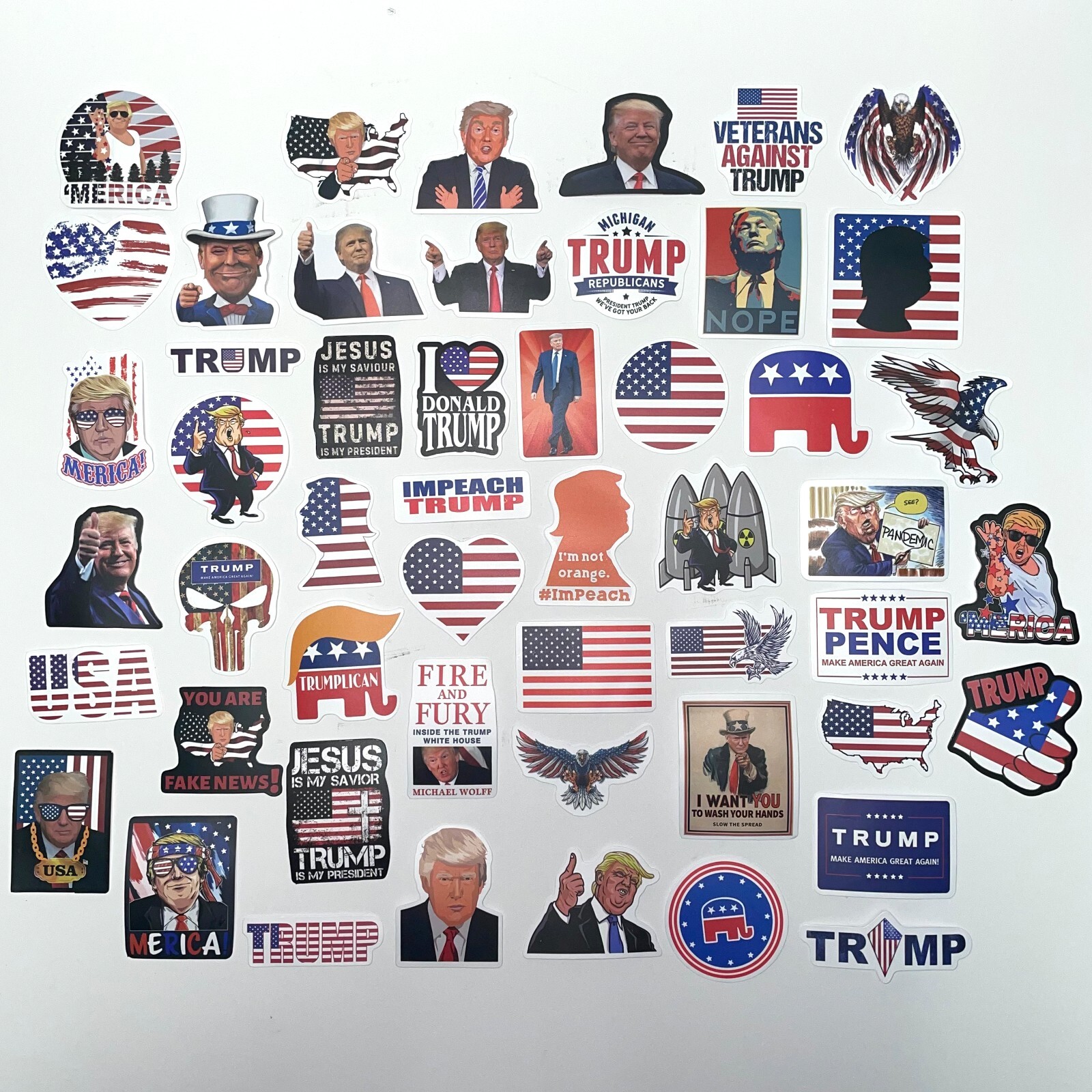 Donald Trump Stickers Decal 2024 President Election Campaign Supporters – 50 Pcs
