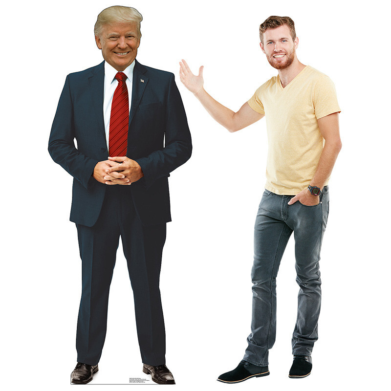 PRESIDENT DONALD TRUMP Lifesize Plastic OUTDOOR YARD SIGN Standee Standup MAGA