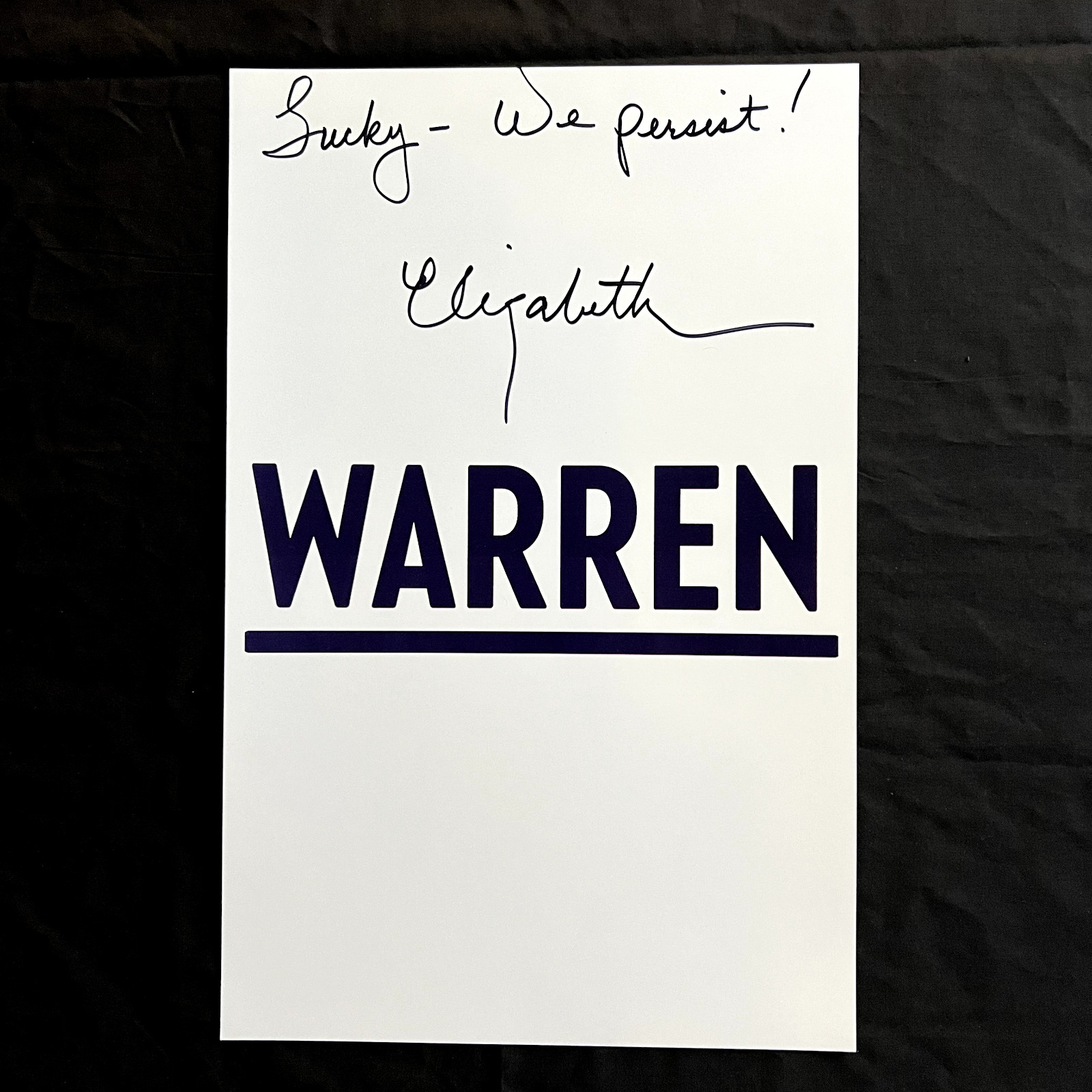 Signed Elizabeth Warren President Poster w Exact Proof (Politics Autograph)