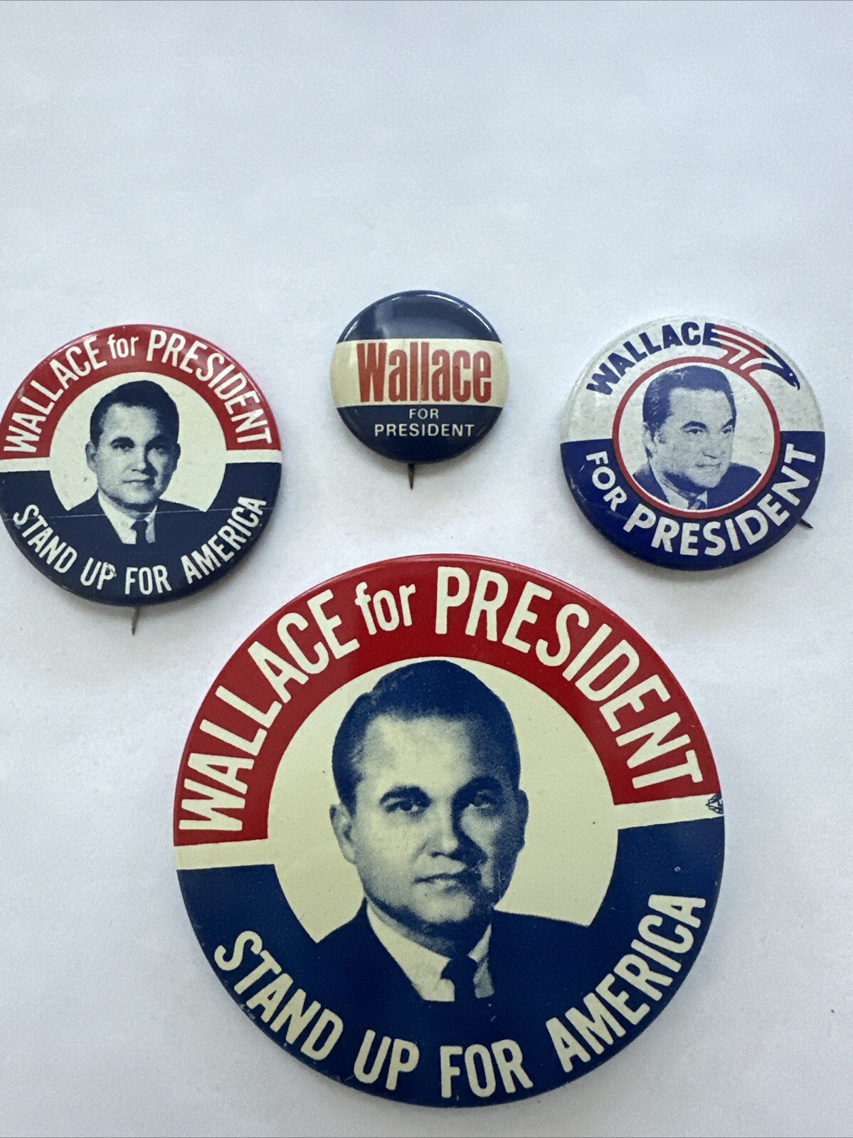 Lot Of Four George Wallace Stand Up For America 1968 Presidential Pins