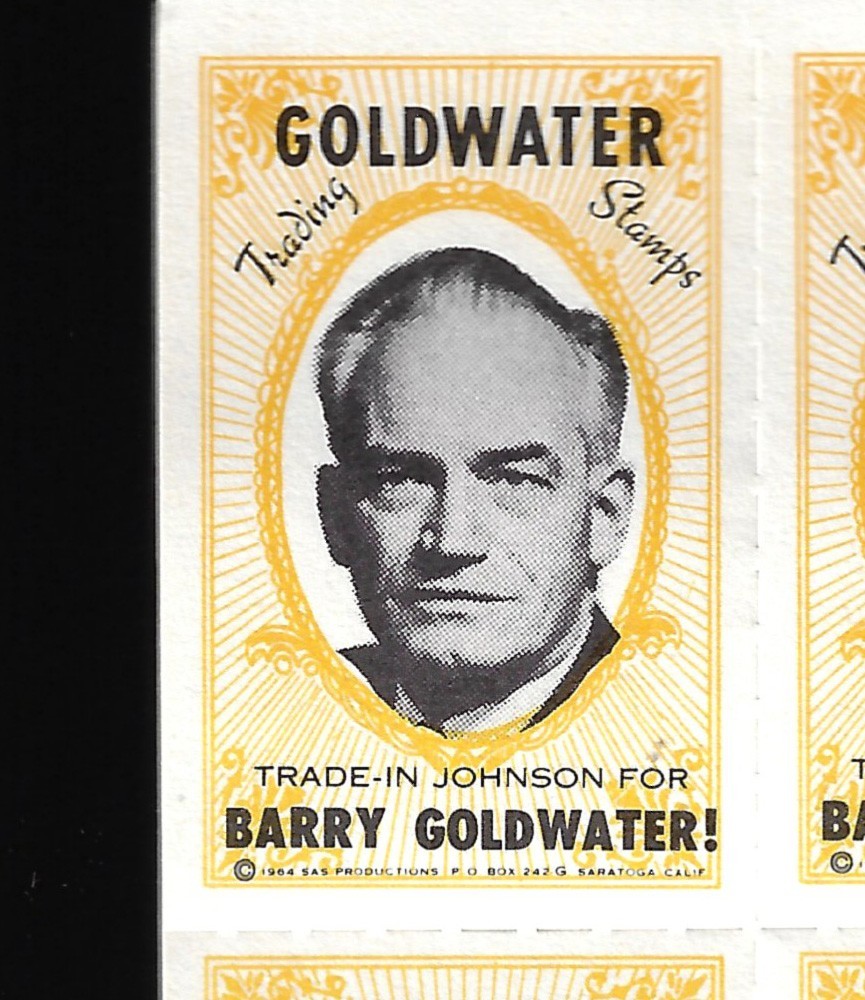 1964 Complete Book of Barry Goldwater Prez Campaign Trading Cinderella Stamps NM
