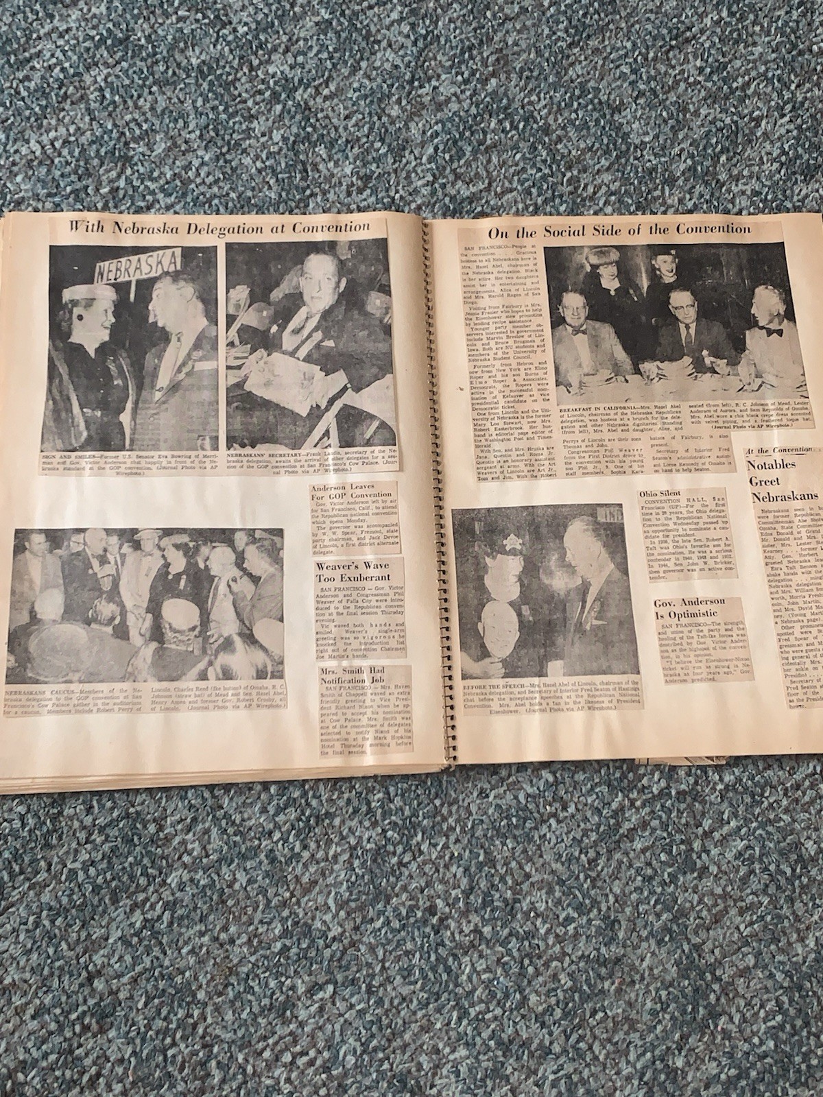 1956 President Eisenhower And GOP Convention Book With 53 Pages,w/Nebraska Ties!