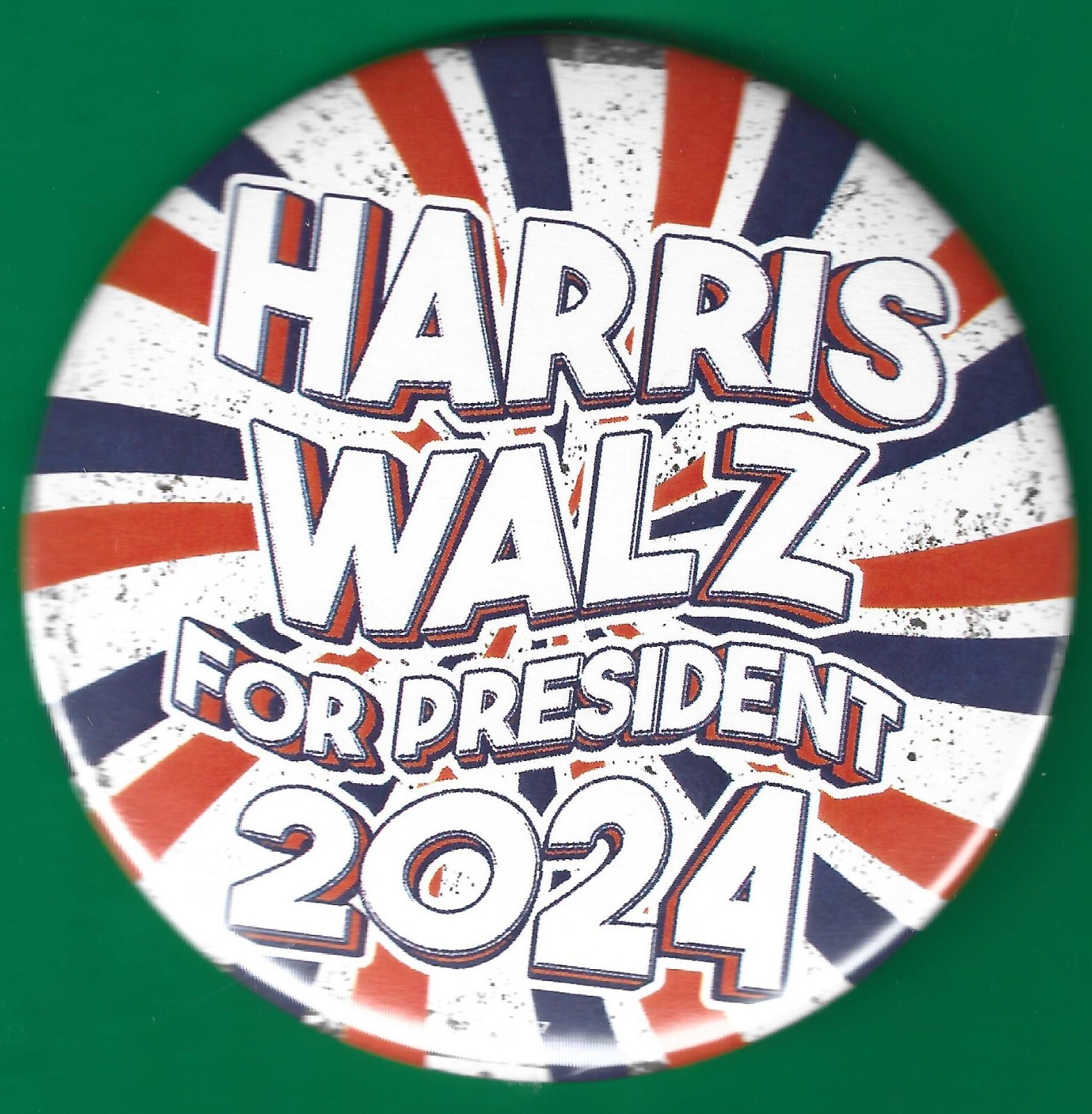 2024 Harris & Walz – 3″ / “Pin Wheel” Presidential Campaign Button(Pin27)