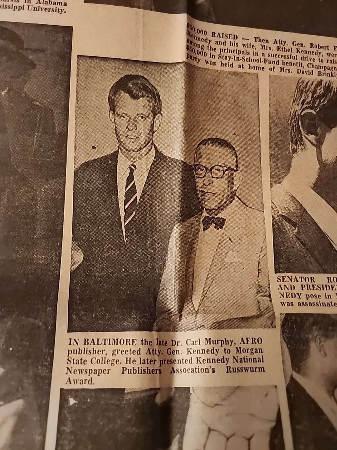 SIGNED Max Johnson Letter & AFRO AMERICAN BOBBY KENNEDY ASSASSINATION NEWSPAPERS