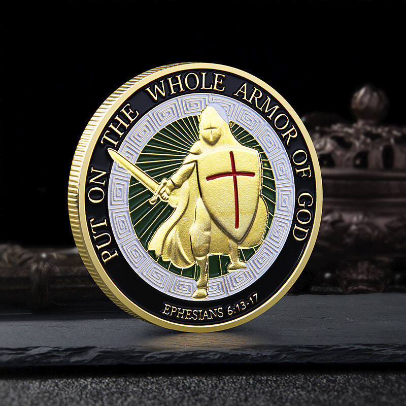 3pcs Put On the Whole Armor Of God Commemorative Coin Metal commemorative coin