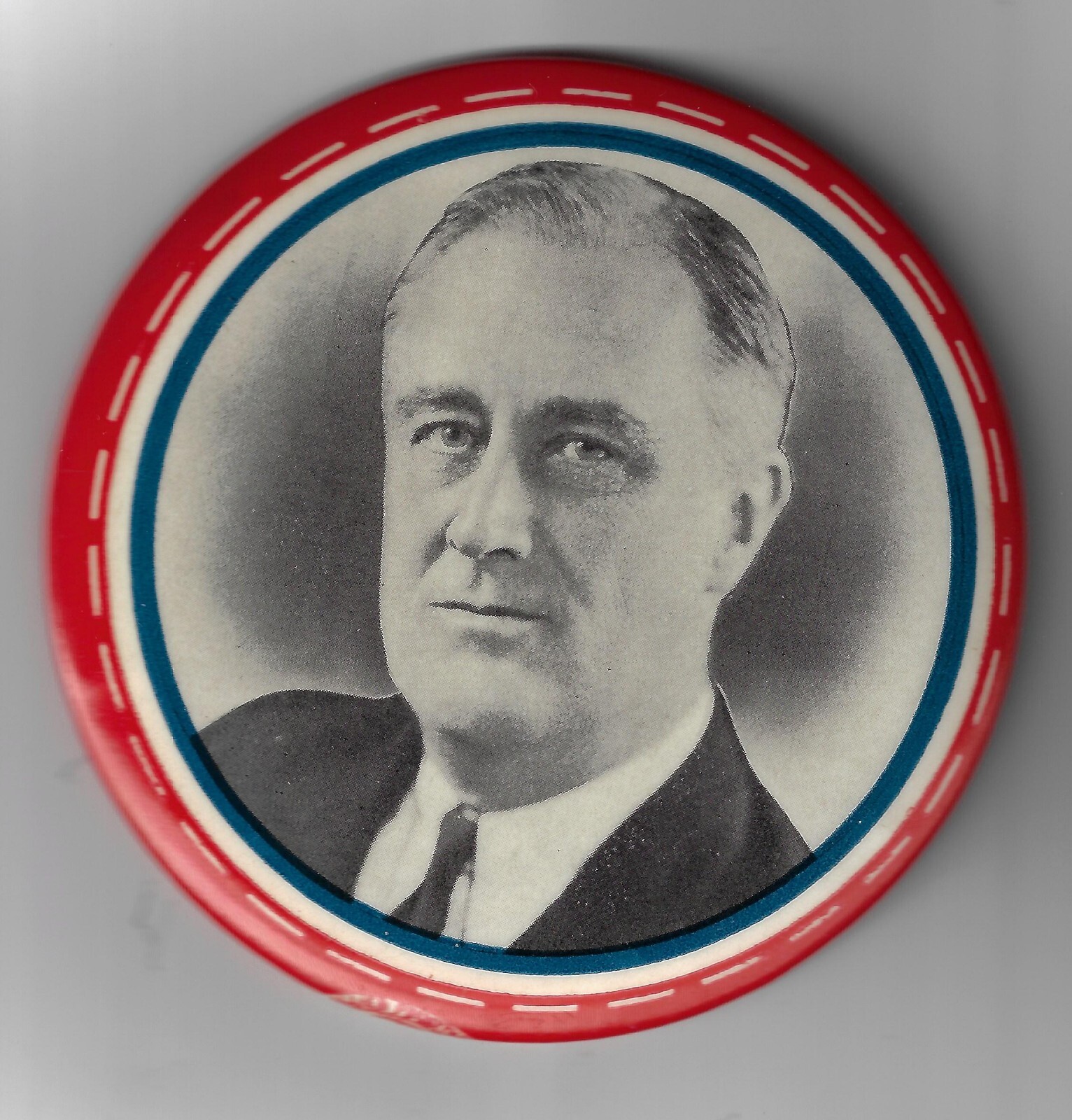 1936 Larger Franklin Roosevelt Presidential Campaign Button with Cardboard Back