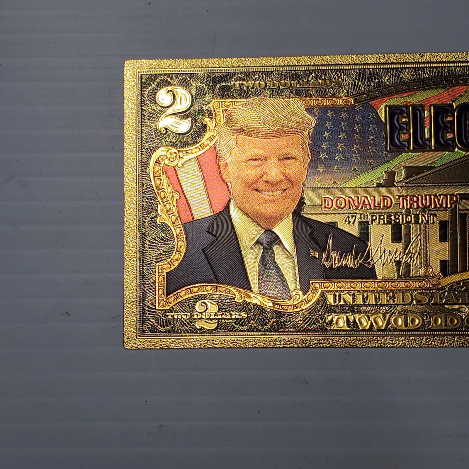 Donald Trump JD Vance 24K Gold Foil $2 Bills & Certificate (10 pack)