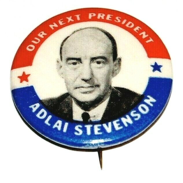 1952 ADLAI STEVENSON campaign pin pinback button political dwight eisenhower