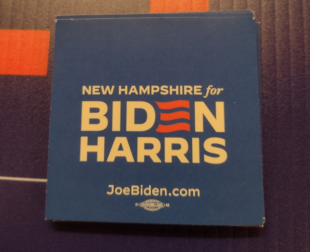Joe Biden/ Kamala Harris Official New Hampshire Campaign Lapel/Bumper Sticker