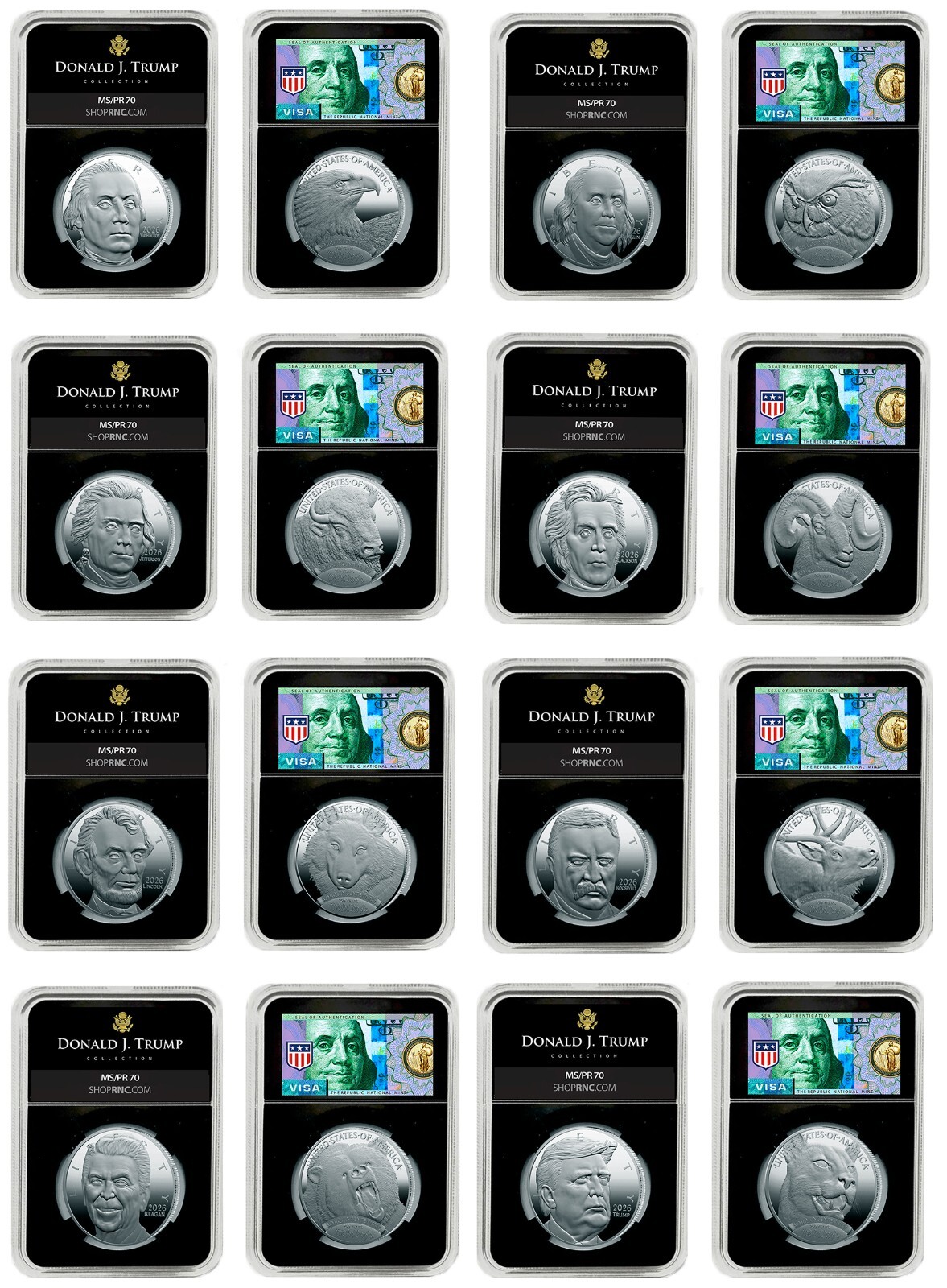 2026 Men of MAGA Patriot Silver Double Eagle Commemorative Set (8 Coins)