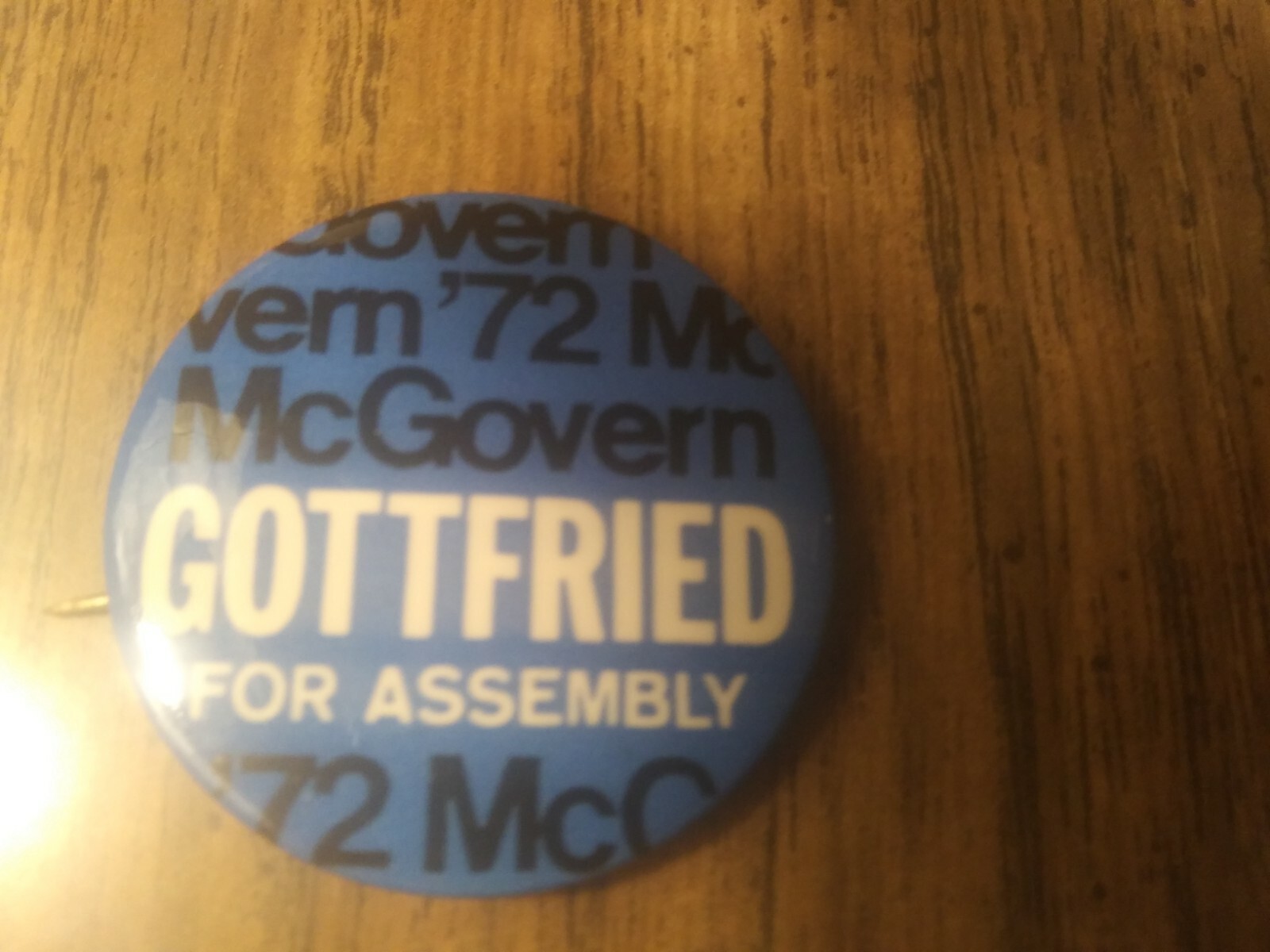 George McGovern Richard Gottfried Pin Back Campaign Button New York 1972 Local