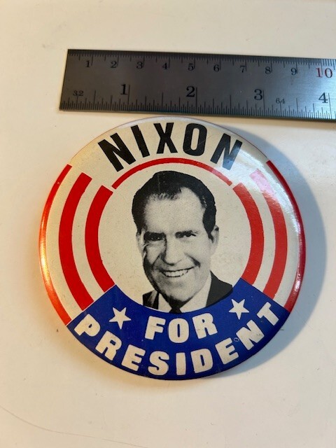 Richard Nixon Vintage Campaign Pinback Button – ‘Nixon For President’