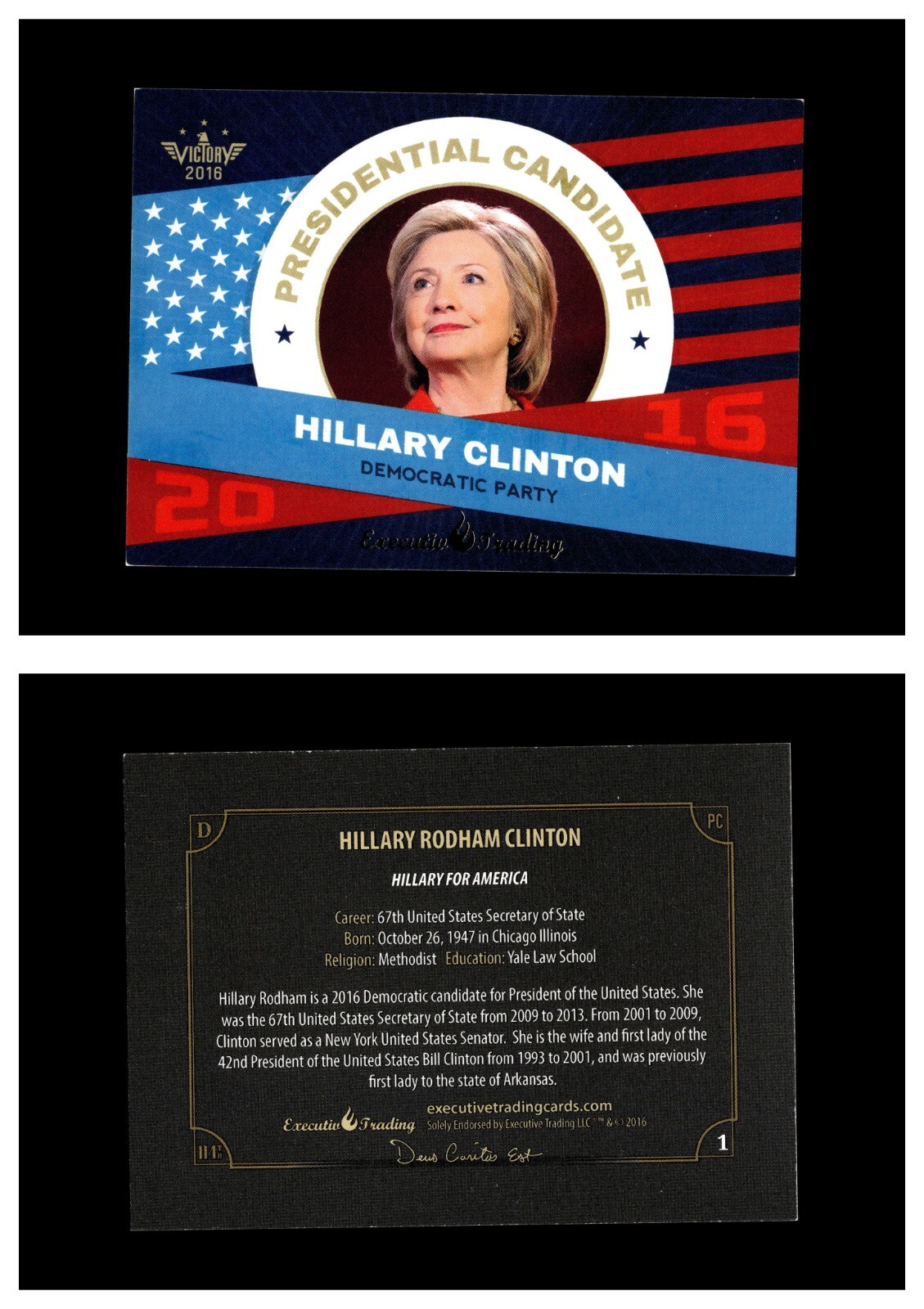 2016 Victory Political Executive Trading Cards Donald Trump Hilary Clinton /200