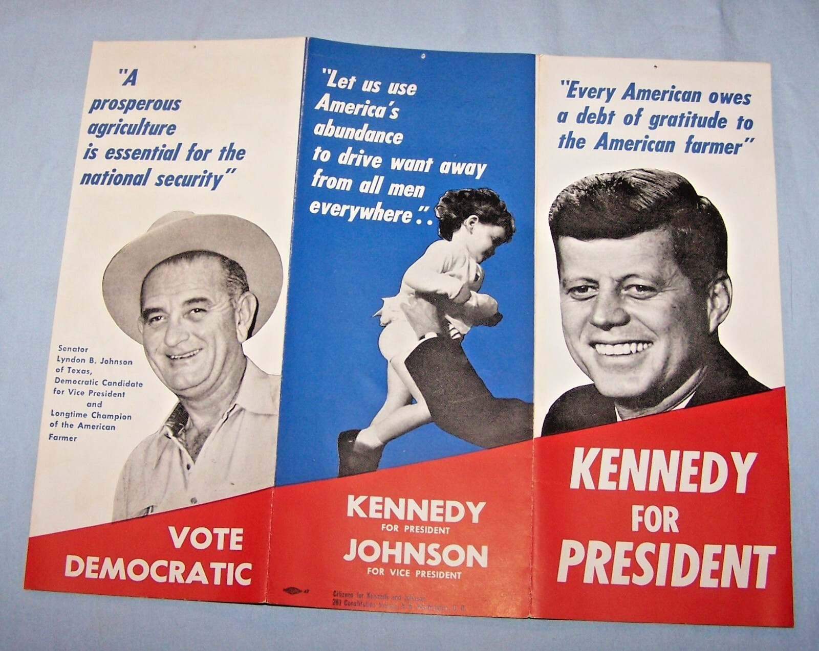 1960 Kennedy for President-Gratitude to American Farmer Tri-fold Pamphlet