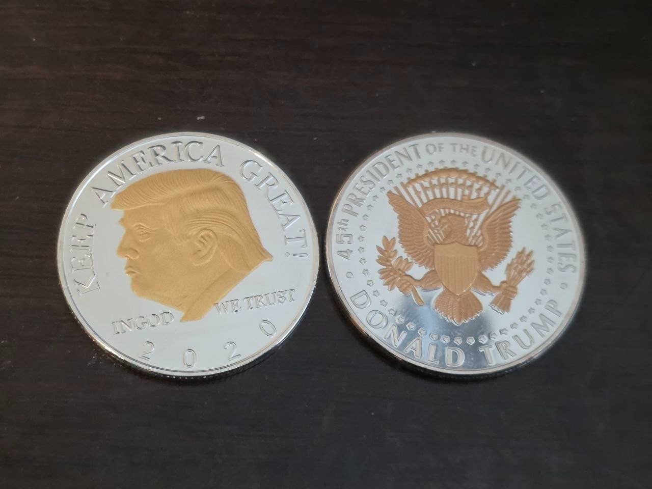 DONALD TRUMP 2020 SILVER GOLD PLATED RARE COIN 45th PRESIDENT KEEP AMERICA GREAT
