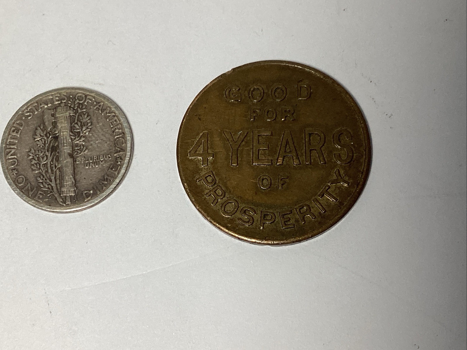 1928 President Hoover Lucky Pocket Piece Good For 4 Years Political Campaign Tok