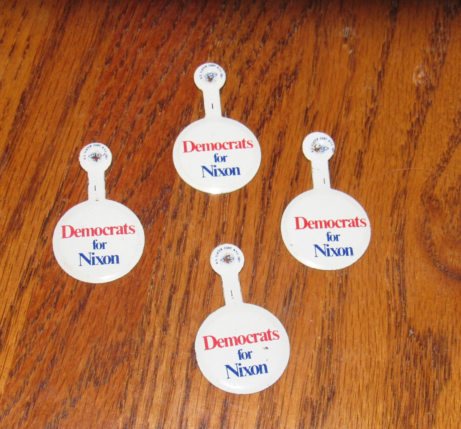 Vintage Lot of Democrats Richard Nixon President Political 1970s Old Tab Pin