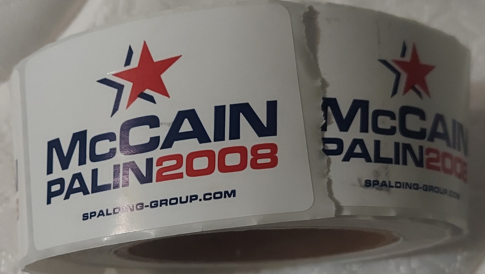 Vintage Roll 2008 John McCain Sarah Palin Republican GOP presidential stickers