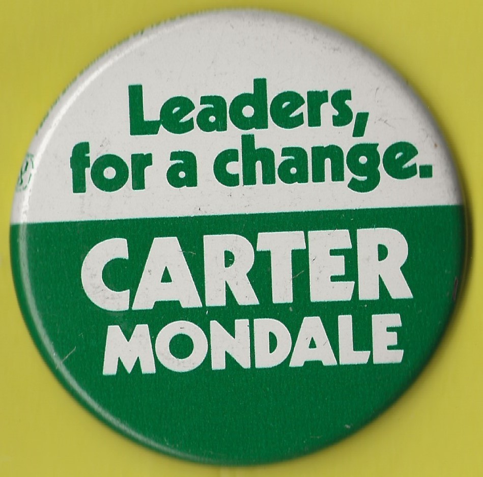 1976 Carter & Mondale – 2.25″ / “Leaders for a Change” Campaign Button(Pin16)