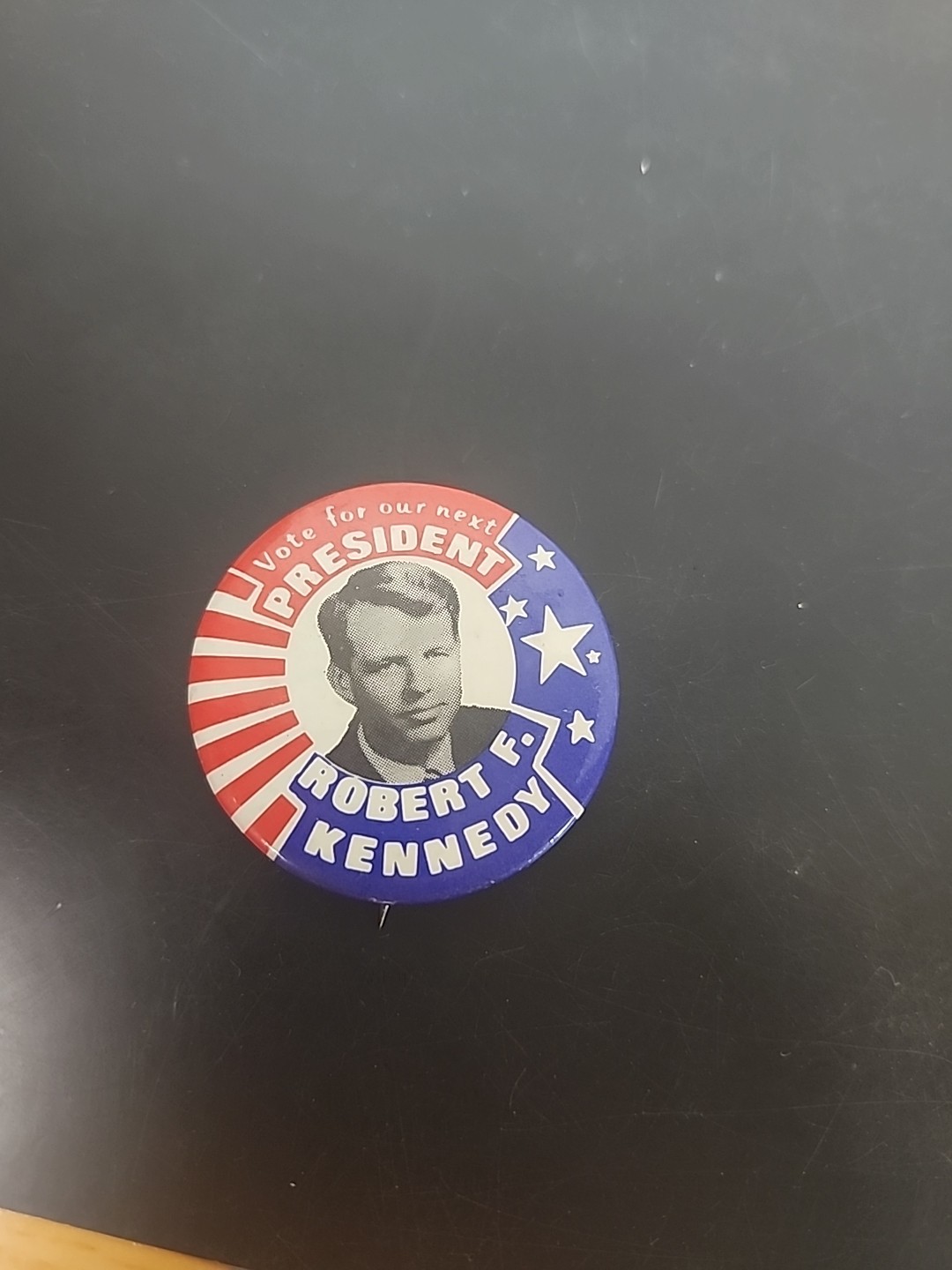 VINTAGE VOTE FOR OUR NEXT PRESIDENT ROBERT F KENNEDY PINBACK 1968 ORIGINAL