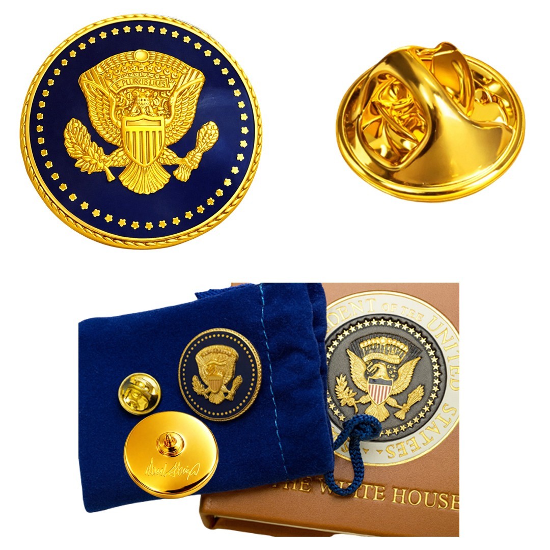 Premium Presidential Seal Pin – President Donald Trump 24k Gold Plated Lapel Pin