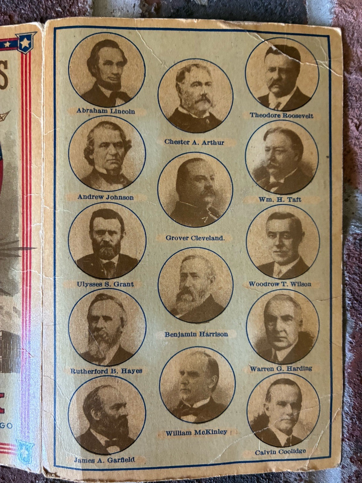 1926 OUR PRESIDENTS HISTORICAL NEEDLE BOOK N SHURE CO CHICAGO, ILLINOIS