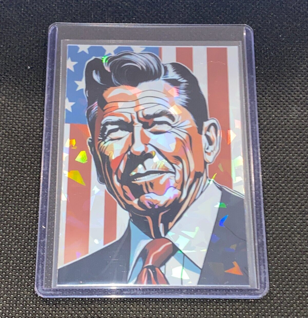 Ronald Regan Custom Presidential Holofoil Refractor Card