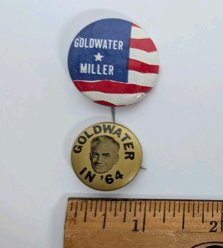 1964 Barry Goldwater Pinbacks Plastic/Cardboard Glasses Campaign