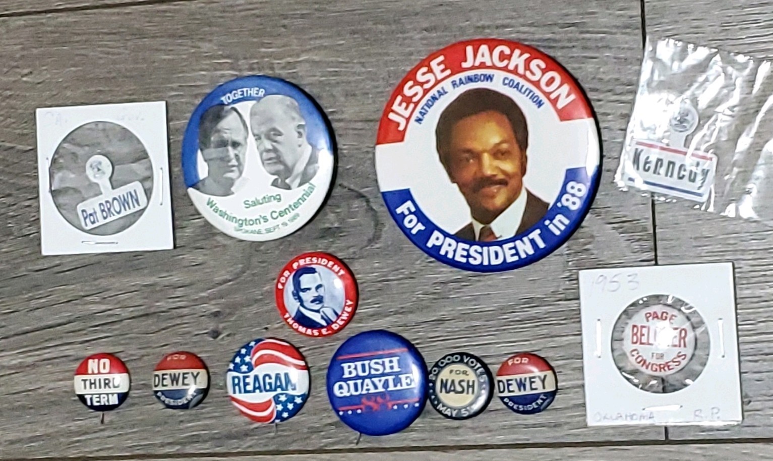 1940-90’S PRESIDENTIAL CAMPAIGN Buttons PIN, Rare! 12 Piece LOT – Nice Condition