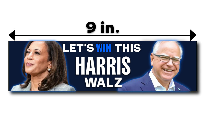 Kamala Harris Tim Walz NEW LOGO Bumper Sticker Political Democrat President 2024