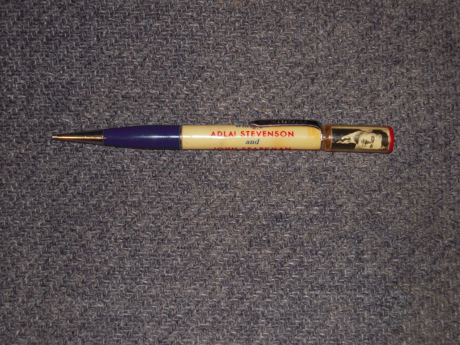 Rare 1950s Ritepoint Pencil Adlai Stevenson Presidential Campaign Memorabilia