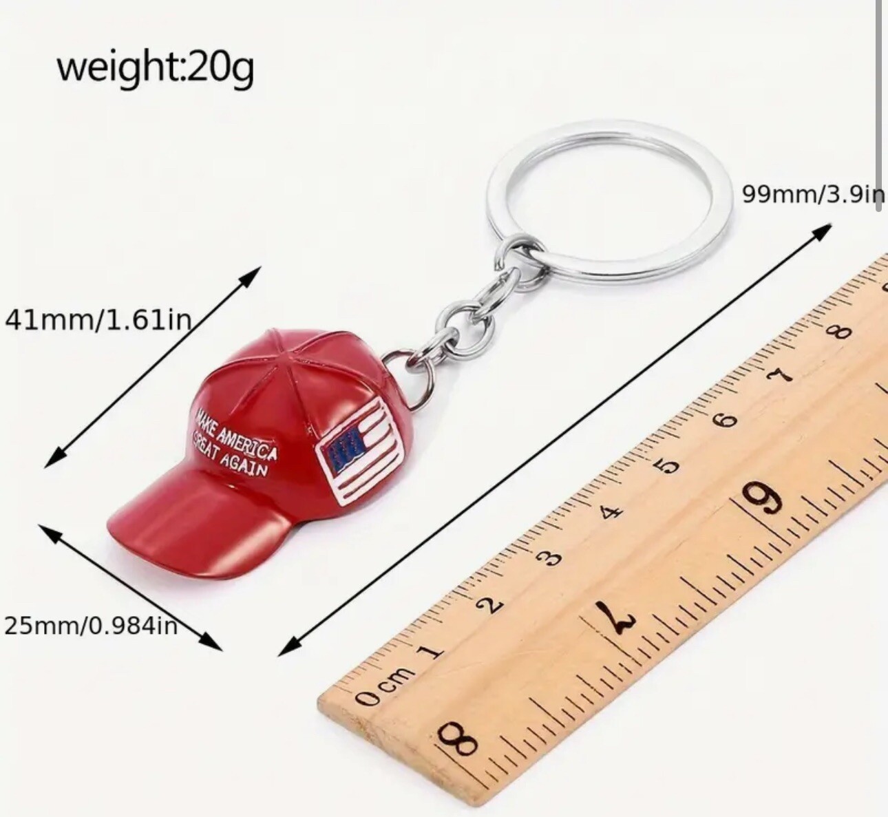 10 PACK TRUMP 2024 Red Hat Metal Keychain Make America Great Again MAGA SET LOT