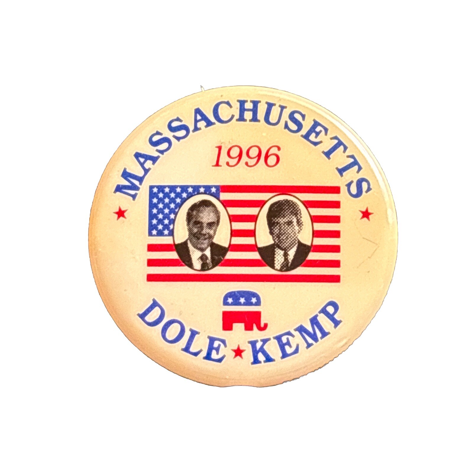 1996 Bob Dole for President Massachusetts 50 State 1.5″ Button Jack Kemp Pinback