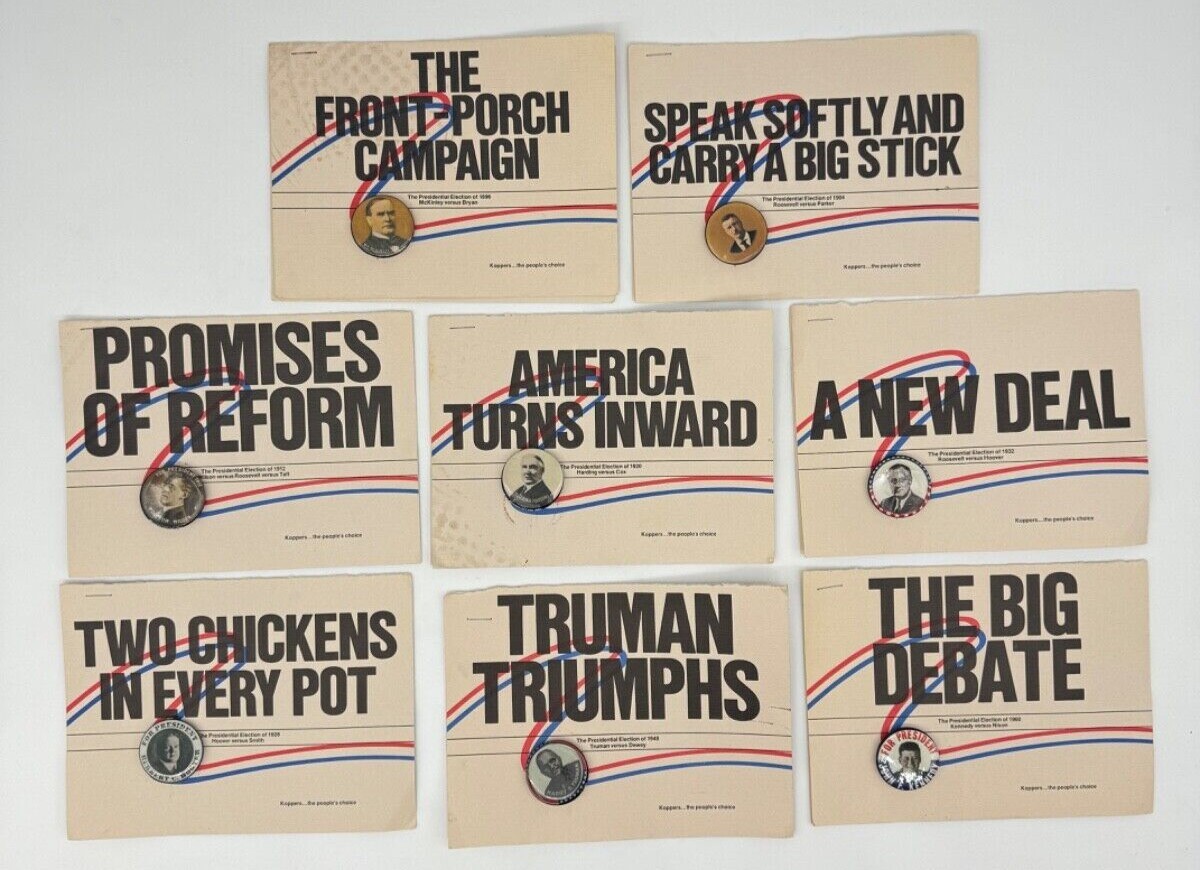 Koppers Reproduction 1980 Presidential Election Pins – Democratic and Republican