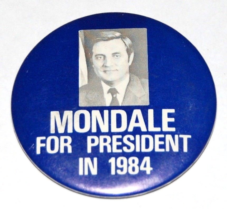 1984 WALTER MONDALE campaign pin pinback button political president election