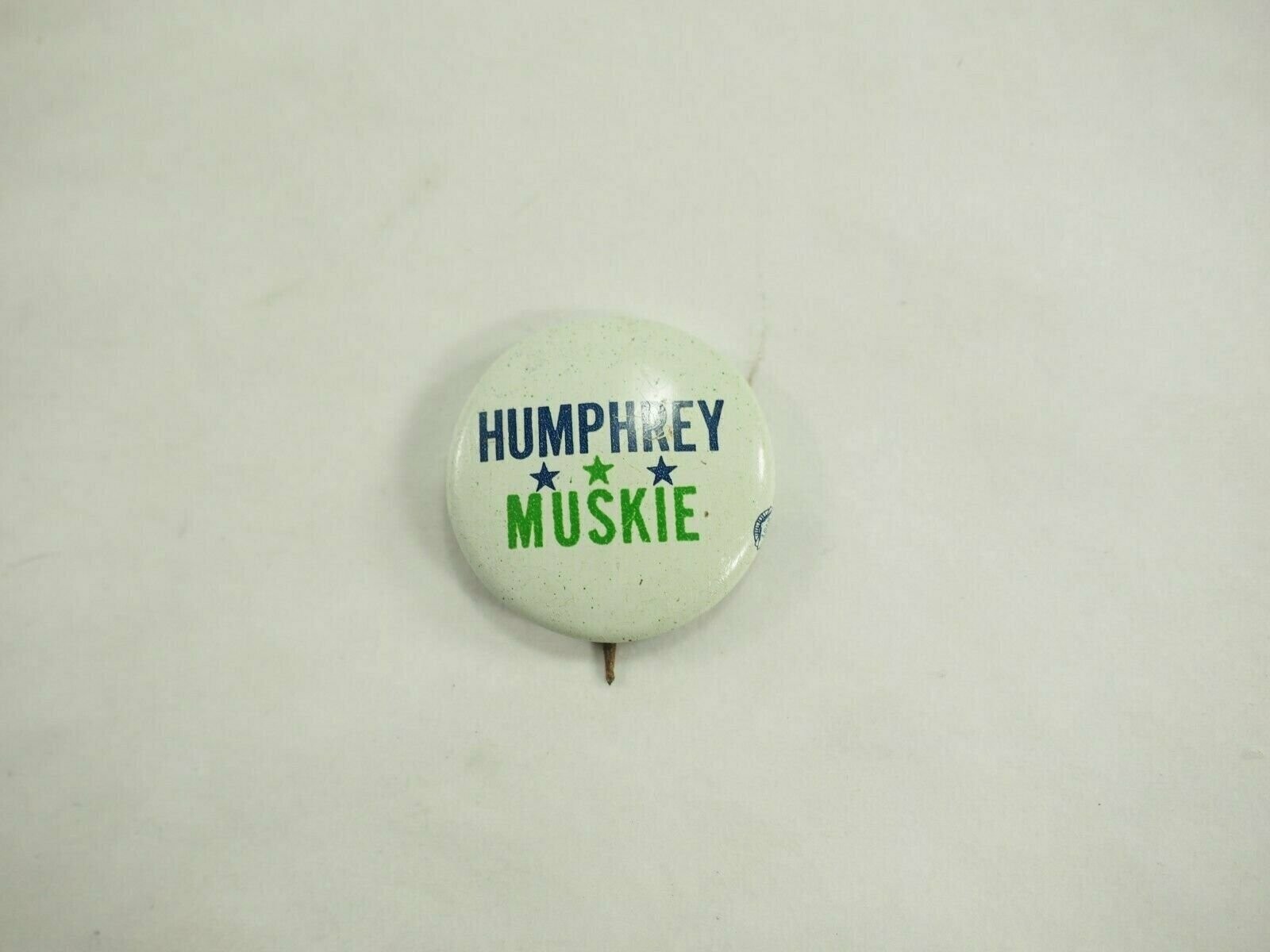 Humphrey Muskie Political Campaign Pin-back Pin 1968 22..5mm
