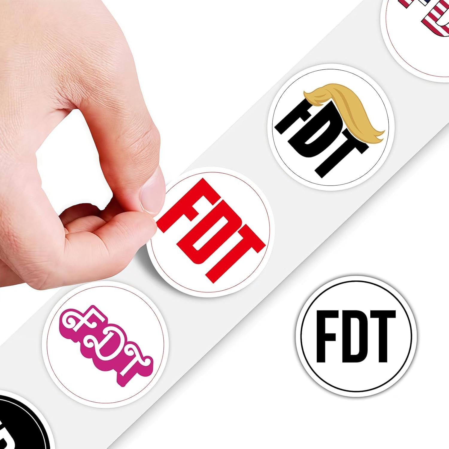 FDT Anti Tr××p Stickers Roll 500Pcs – Anti Tr××p 2025 Funny American Not My P