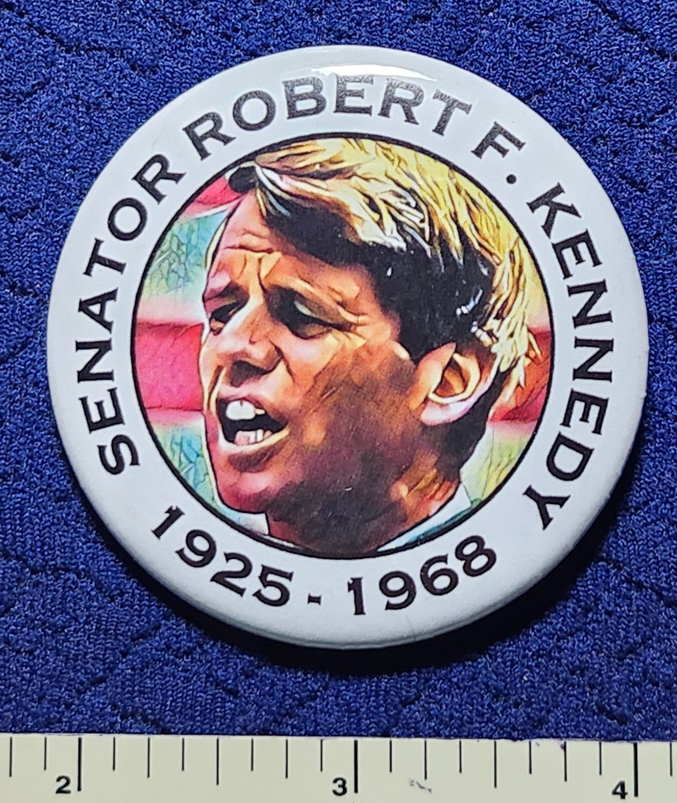 SENATOR ROBERT F KENNEDY RFK NEW YORK ASSASSINATED (D) POLITICAL PINBACK BUTTON